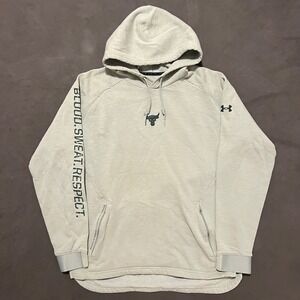 Under Armour Project Rock Charged Hoodie Mens Large Green Sweatshirt Brahma Logo